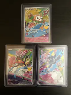 Pokemon First Partner Illustration Alola Gen 7 Starters MINT - Image 1