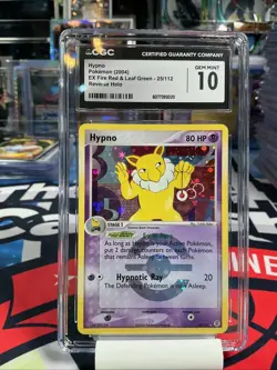 CGC 10 GEM MINT Hypno EX Fire Red & Leaf Green 25/112 Reverse Holo Pokemon Card - Image 1