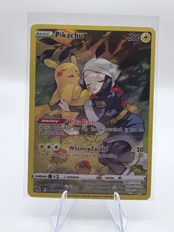 Pokemon Pikachu TG05/TG30 Lost Origin Ultra Rare Holo Basic HP60 Whimsy Tackle - Image 1