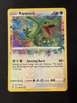 Pokemon TCG Rayquaza (Amazing Rare) 138/185 Swsh04 Vivid Voltage Holo - Image 1