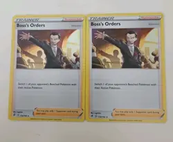 2X POKEMON BOSS'S ORDERS 154/192 RARE HOLOFOIL REBEL CLASH NM - Image 1