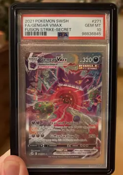 PSA 10 GENGAR VMAX 271/264 Alt Art Fusion Strike Secret GEM MINT Pokemon 2021 - Image 1