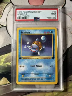 2000 Pokemon 1st Edition Team Rocket 68 Squirtle PSA 9 - Image 1
