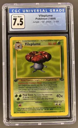 2 cards! Erika's Vileplume No. 045 Holo Japanese Gym 1 Leaders Stadium CGC 7 - Image 3