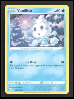 Vanillite 045/189 Common SWSH03: Darkness Ablaze Pokemon tcg Card CB-1-3-C-28 - Image 1