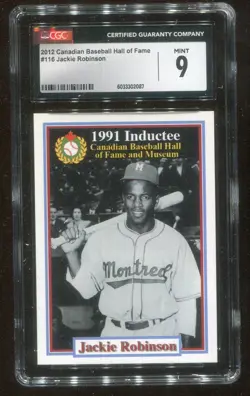 Jackie Robinson Montreal Royal 1991 Canadian Baseball Hall of Fame Graded 9 Mint - Image 1