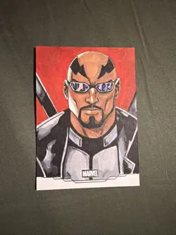 2025 Topps Chrome Marvel Studios Blade Sketch Card 1/1 Signed! - Image 1