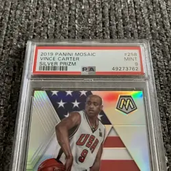 2019 Panini Mosaic Vince Carter Silver Prizm #259 PSA 9 MINT USA Basketball - Image 2