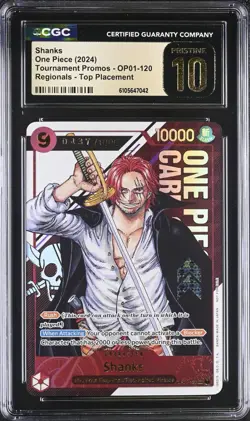 One Piece Shanks Serialized OP01-120 Regional Top 8 Prize PRISTINE CGC 10 - Image 1