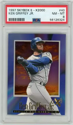 KEN GRIFFEY JR 1997 Skybox E-X2000 #40 Seattle Mariners Hall of Fame PSA 8 NM/MT - Image 1