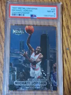 Michael Jordan 1997-98 Metal Universe Championship #23 PSA 8 - Image 1