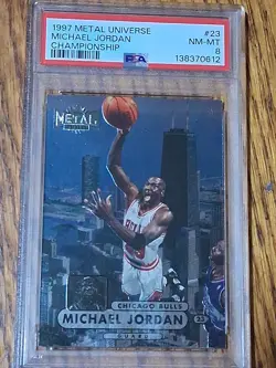Michael Jordan 1997-98 Metal Universe Championship #23 PSA 8 - Image 2