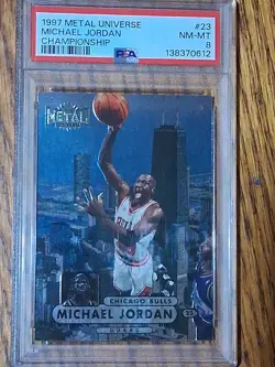 Michael Jordan 1997-98 Metal Universe Championship #23 PSA 8 - Image 3