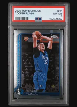 🔥🔥2025-26 Copper Flagg Topps Chrome Base Rookie Card #251 PSA 8 - Image 1