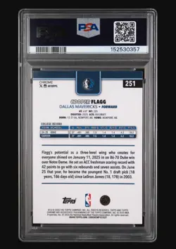 🔥🔥2025-26 Copper Flagg Topps Chrome Base Rookie Card #251 PSA 8 - Image 2