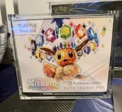 Pokemon TCG Prismatic Evolutions Pokemon Center ETB + Acrylic Case : New Sealed - Image 1