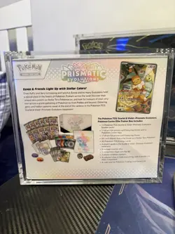 Pokemon TCG Prismatic Evolutions Pokemon Center ETB + Acrylic Case : New Sealed - Image 2