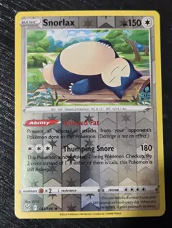 Snorlax - 143/196 (Reverse Holo Foil) Holo Rare Lost Origin Pokemon Card - Image 1