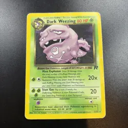 Dark Weezing 31/82 Team Rocket Pokemon Card TCG WOTC vintage non holo damaged - Image 1
