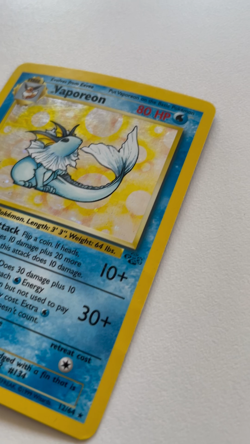 Vaporeon 12/64 Rare Holo Jungle WOTC Pokemon Card LP - Image 2