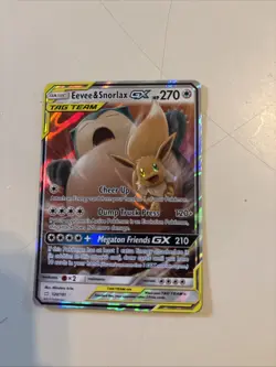 Eevee & Snorlax GX - SM169 - Pokemon Sun & Moon Promo Ultra Rare Card Mint - Image 1