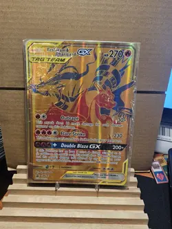 Pokemon TCG Reshiram & Charizard GX SM247 Tag Team Promo Card NM Condition JUMBO - Image 1