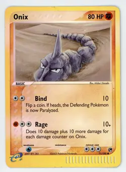 Pokemon Card Onix 71/100 Reverse Holo Foil EX Sandstorm EX - Image 1