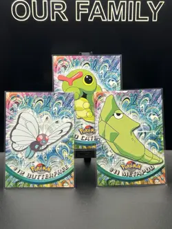 Caterpie Evolution Non Holo Blue Logo 1999 Topps TV Series 1 Pokemon Cards - Image 1