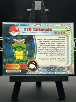 Caterpie Evolution Non Holo Blue Logo 1999 Topps TV Series 1 Pokemon Cards - Image 5