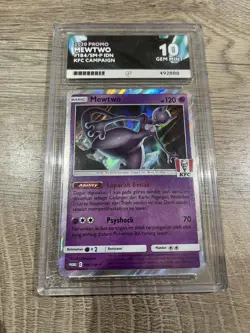 Mewtwo 184/SM-P Holo - KFC Indonesian Promo Pokemon Card - ACE 10 Gem Mint - Image 1