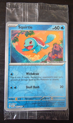Pokemon Center Stamped Promo 2023 Squirtle 151 Reverse Holo Card #007/165 Sealed - Image 2