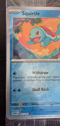 Pokemon Center Stamped Promo 2023 Squirtle 151 Reverse Holo Card #007/165 Sealed - Image 3