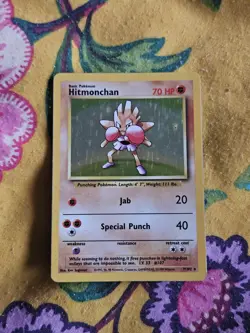 Pokemon TCG Hitmonchan 7/102 Base Set Holo Unlimited Card - Image 1