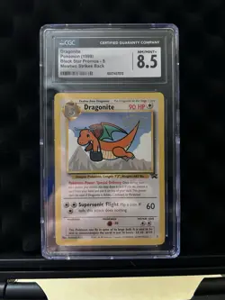 CGC 8.5 NM-MINT+ Dragonite # 5 WB Movie WOTC Black Star PROMO Pokemon Card - Image 1