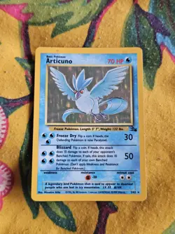Pokemon TCG Articuno Fossil Holo Rare Card 2/62 LP WOTC Vintage Collectible - Image 1