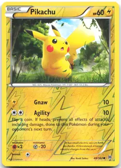 Pikachu 48/162 Common BREAKthrough Pokemon Reverse Holo Near Mint - Image 1