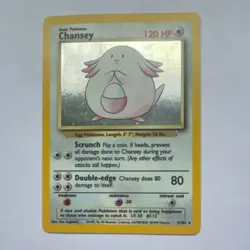 1999 POKEMON BASE SET UNLIMITED #3 CHANSEY 120HP HOLO RARE WIZARDS COPYRIGHT - Image 1