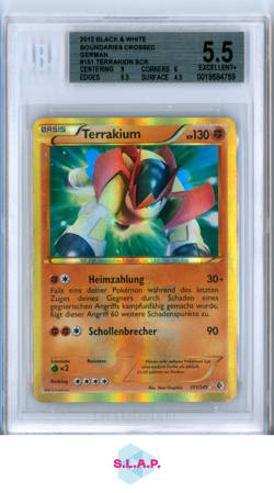 TERRAKION SCR 2012 POKEMON BLACK AND WHITE BOUNDARIES CROSSED GERMAN 151 BGS 5.5 - Image 1