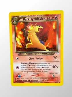 90’s Pokemon Dark Typhlosion Neo Destiny Holo Rare Unlimited 80 HP 10/105 - Image 1