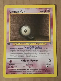 Pokemon Unown Q 59/105 Neo Destiny 1st Edition LP See Pictures - Image 1