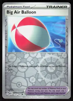 Big Air Balloon 155/165 Uncommon 151 Pokemon Reverse Holo Near Mint - Image 1