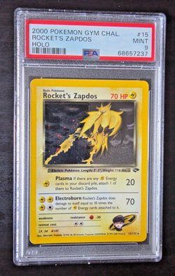 2000 Pokemon Gym Challenge Rocket's Zapdos Holo 15/132 PSA 9 Mint - Image 1