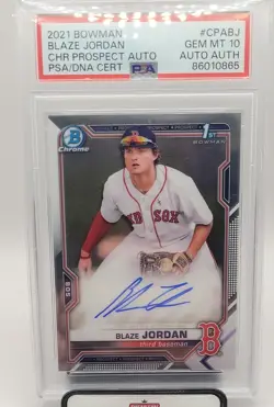 2021 Bowman - Chrome Prospects Autographs Blaze Jordan #CPA-BJ (AU, RC) PSA 10 - Image 1