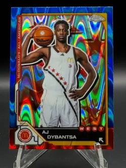 2025 Topps Chrome McDonald's All American AJ Dybantsa #7 Blue Raywave Refractor - Image 1