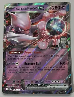 Pokemon Ascended Heroes Team Rocket’s Mewtwo ex Basic Double Rare HoloFoil - Image 1