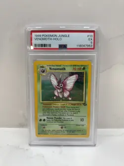 1999 Pokemon Venomoth 13/64 Jungle Holo PSA 5 - Image 1