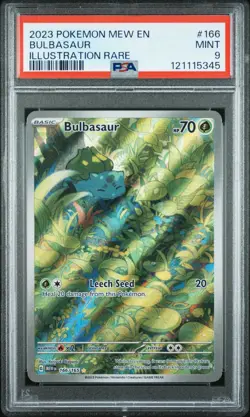 2023 POKEMON MEW EN-151 ILLUSTRATION RARE #166 BULBASAUR PSA 9 - Image 1