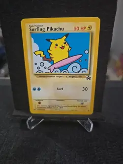 Pokemon Surfing Pikachu #28 Black Star Promo Vintage LP+ WOTC Ct5 - Image 1