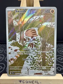 Swinub 165/159 - Pokemon Journey Together JTG - ILLUSTRATION RARE IR HOLO - NM - Image 1