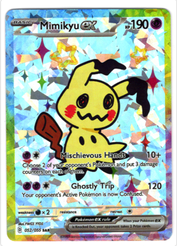 Pokemon Cracked Ice Holo - Rainbow Boarder * Fan Art * MIMIKYU EX - Image 1
